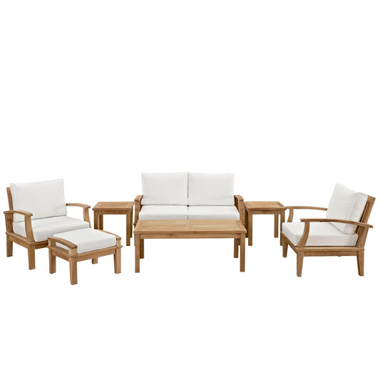 Marina 7 Piece Outdoor Patio Teak Set By Modway - EEI-1486 | Outdoor Sofas, Loveseats & Sectionals