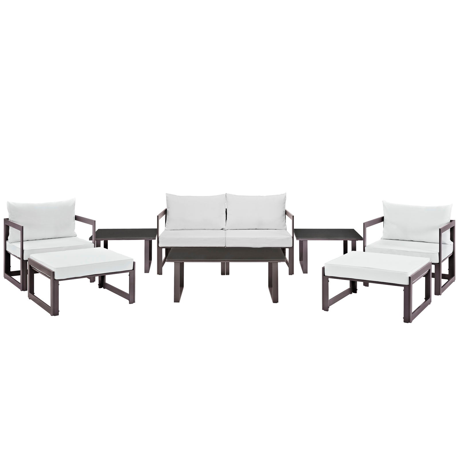 Modway Fortuna 9 Piece Outdoor Patio Sectional Sofa Set - EEI-1719 | Outdoor Sofas, Loveseats & Sectionals | 