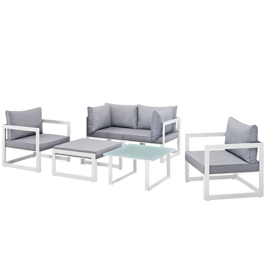 Modway Fortuna 6 Piece Outdoor Patio Sectional Sofa Set - EEI-1723 | Outdoor Sofas, Loveseats & Sectionals | 