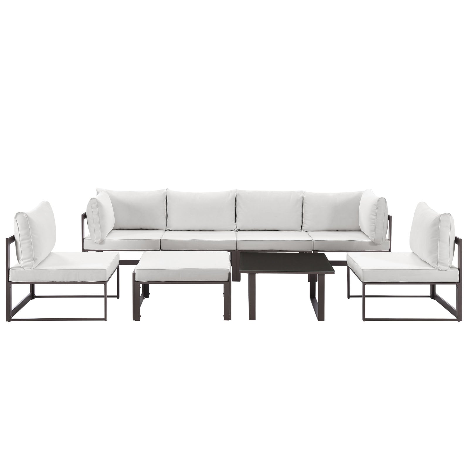 Modway Fortuna 8 Piece Outdoor Patio Sectional Sofa Set - EEI-1728 | Outdoor Sofas, Loveseats & Sectionals | 