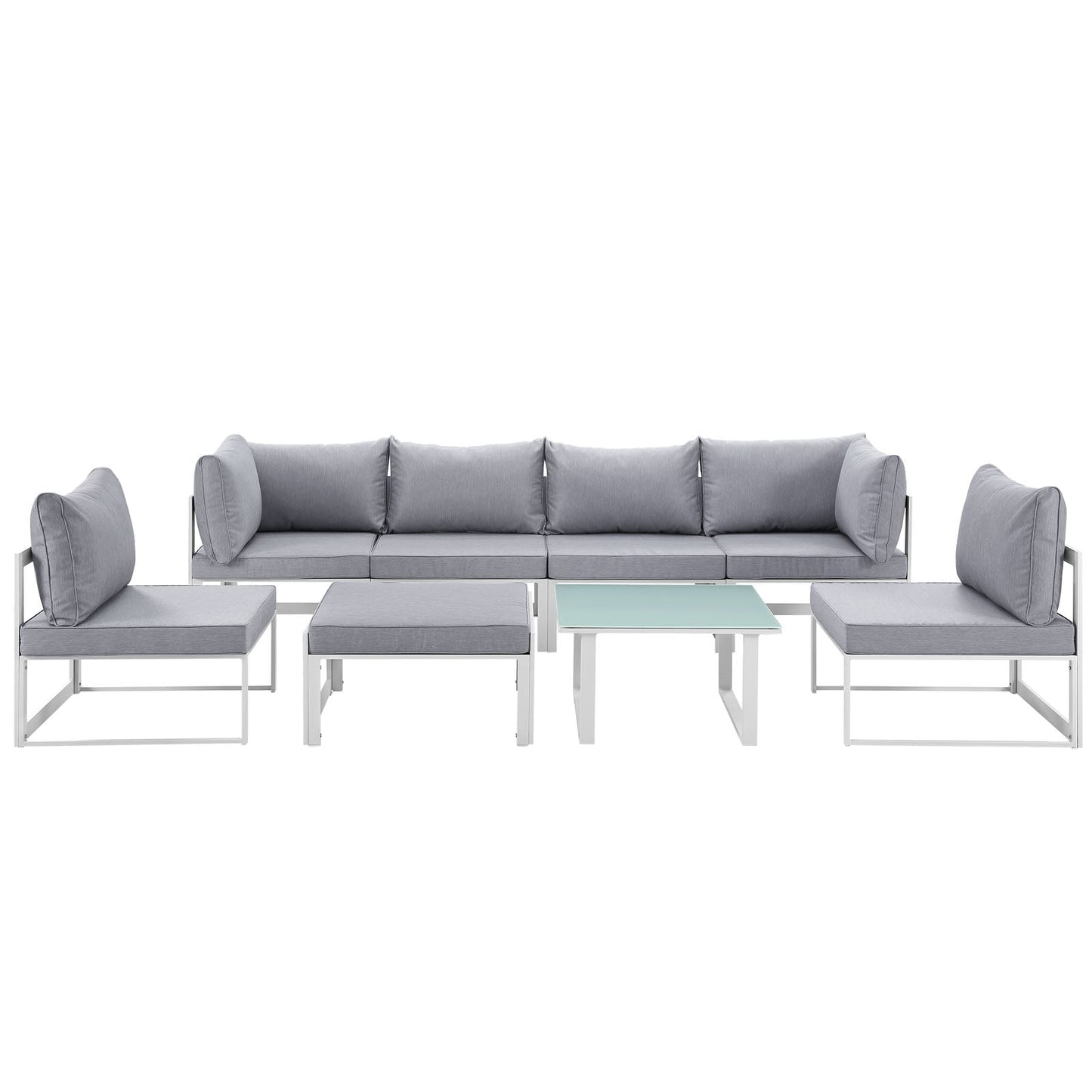 Modway Fortuna 8 Piece Outdoor Patio Sectional Sofa Set - EEI-1728 | Outdoor Sofas, Loveseats & Sectionals | 