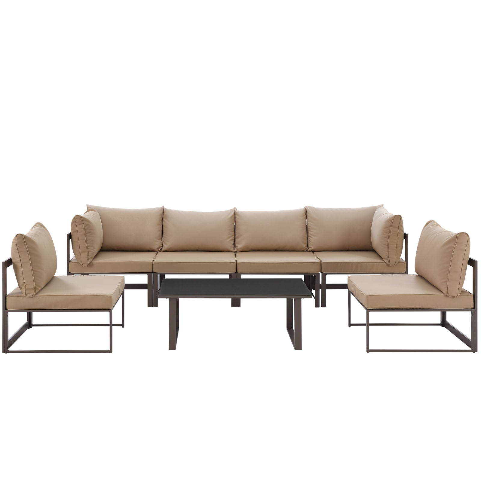 Modway Fortuna 7 Piece Outdoor Patio Sectional Sofa Set - EEI-1729 | Outdoor Sofas, Loveseats & Sectionals | 