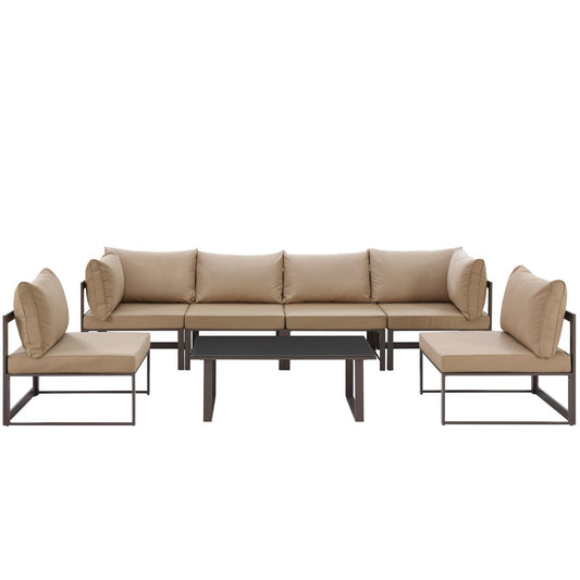 Modway Fortuna 7 Piece Outdoor Patio Sectional Sofa Set - EEI-1729 | Outdoor Sofas, Loveseats & Sectionals | 