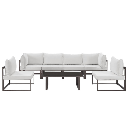 Modway Fortuna 7 Piece Outdoor Patio Sectional Sofa Set - EEI-1729 | Outdoor Sofas, Loveseats & Sectionals | 