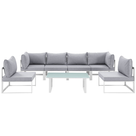Modway Fortuna 7 Piece Outdoor Patio Sectional Sofa Set - EEI-1729 | Outdoor Sofas, Loveseats & Sectionals | 