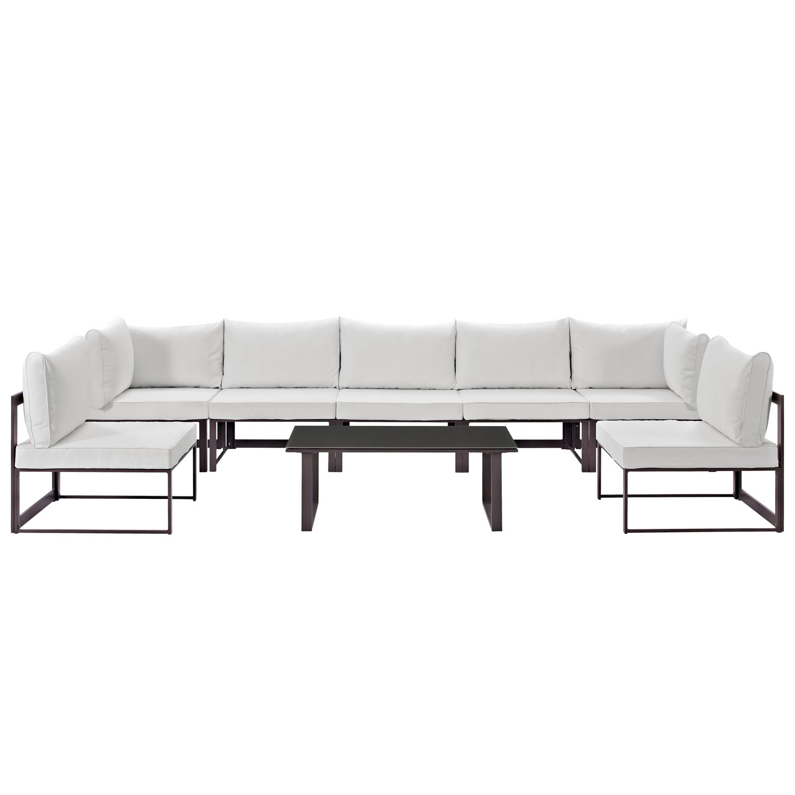 Modway Fortuna 8 Piece Outdoor Patio Sectional Sofa Set - EEI-1730 | Outdoor Sofas, Loveseats & Sectionals | 
