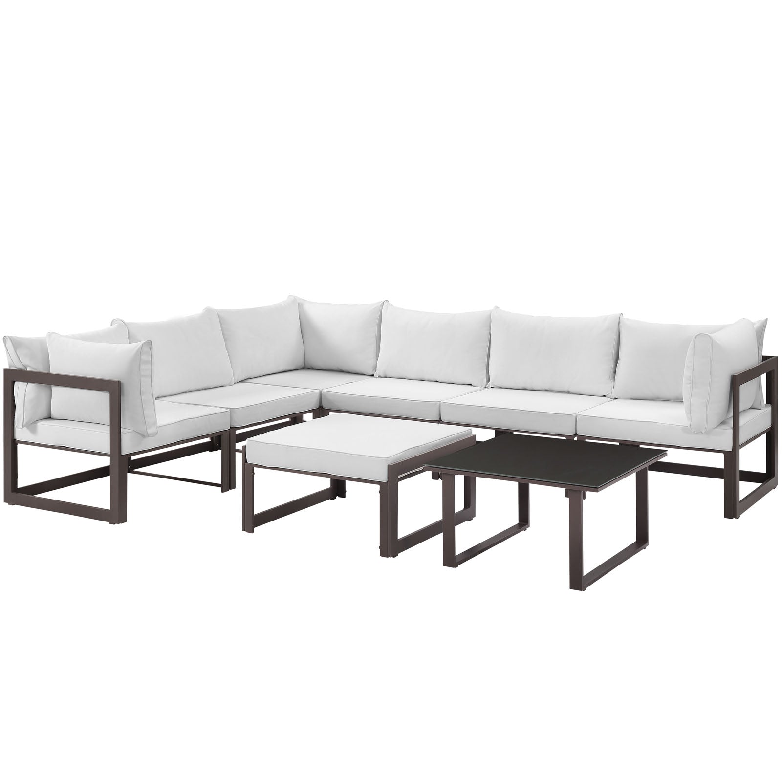 Modway Fortuna 8 Piece Outdoor Patio Sectional Sofa Set - EEI-1735 | Outdoor Sofas, Loveseats & Sectionals | 