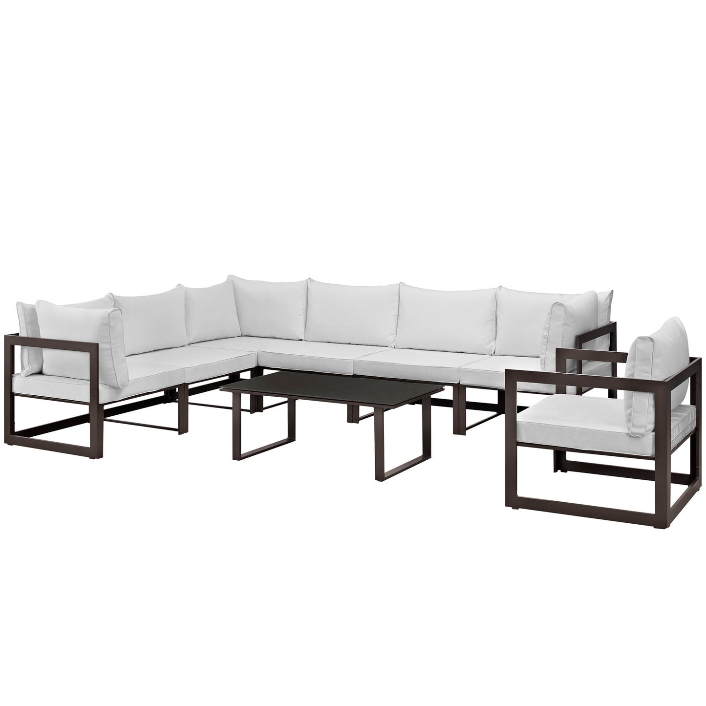 Modway Fortuna 8 Piece Outdoor Patio Sectional Sofa Set - EEI-1736 | Outdoor Sofas, Loveseats & Sectionals | 