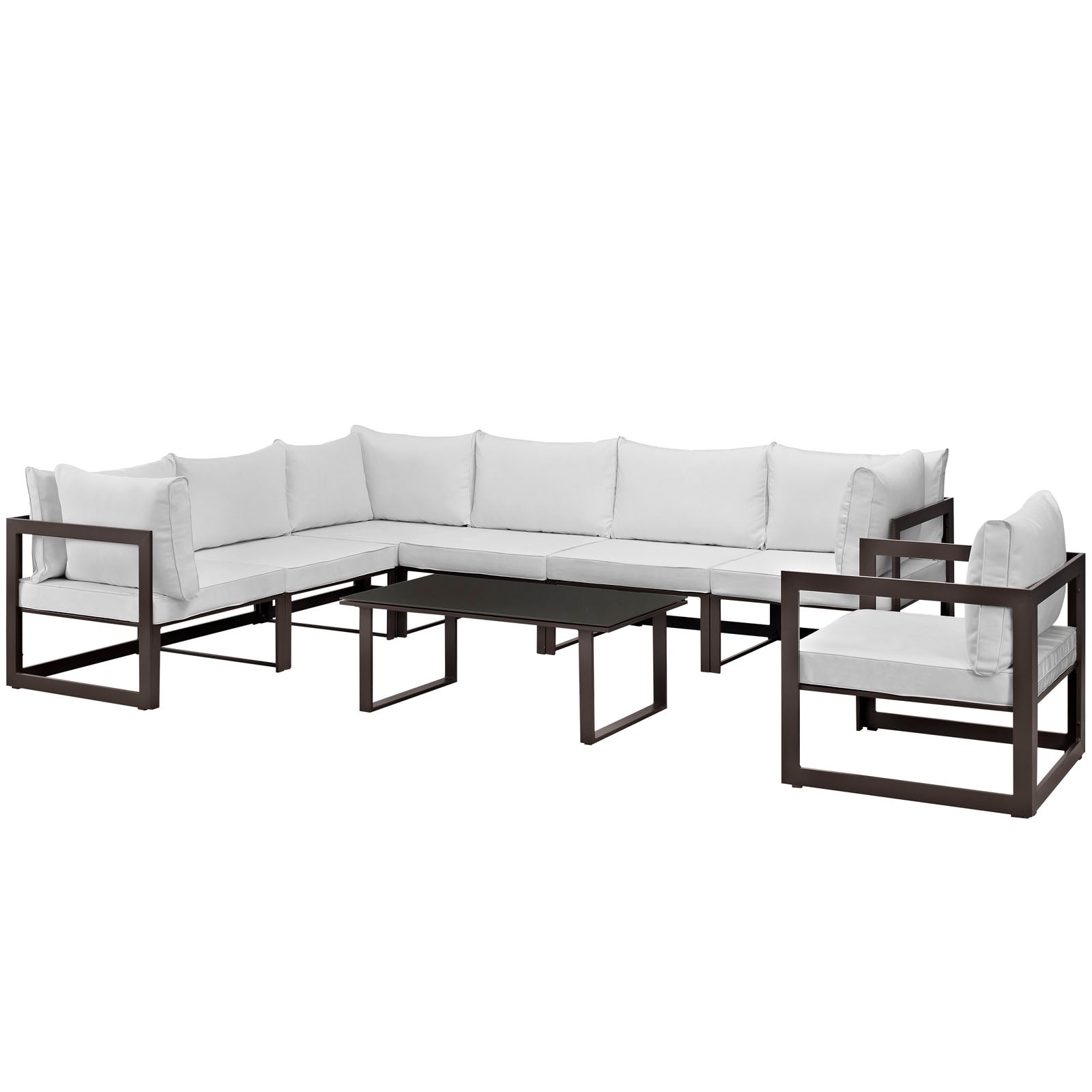 Modway Fortuna 8 Piece Outdoor Patio Sectional Sofa Set - EEI-1736 | Outdoor Sofas, Loveseats & Sectionals | 