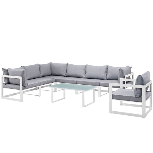 Modway Fortuna 8 Piece Outdoor Patio Sectional Sofa Set - EEI-1736 | Outdoor Sofas, Loveseats & Sectionals | 