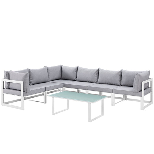 Modway Fortuna 7 Piece Outdoor Patio Sectional Sofa Set - EEI-1737 | Outdoor Sofas, Loveseats & Sectionals | 