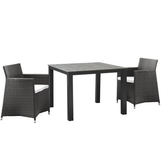 Modway Junction 3 Piece Outdoor Patio Wicker Dining Set | Outdoor Dining Set | Modishstore-14