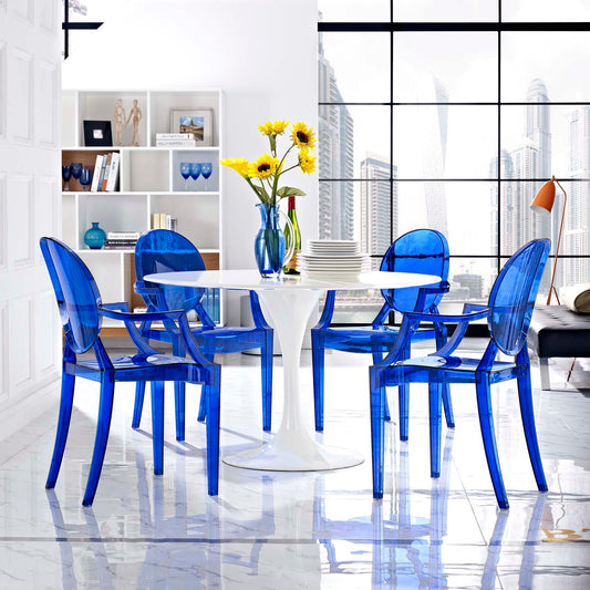 Modway Casper Dining Armchairs Set of 4 - Blue | Armchairs