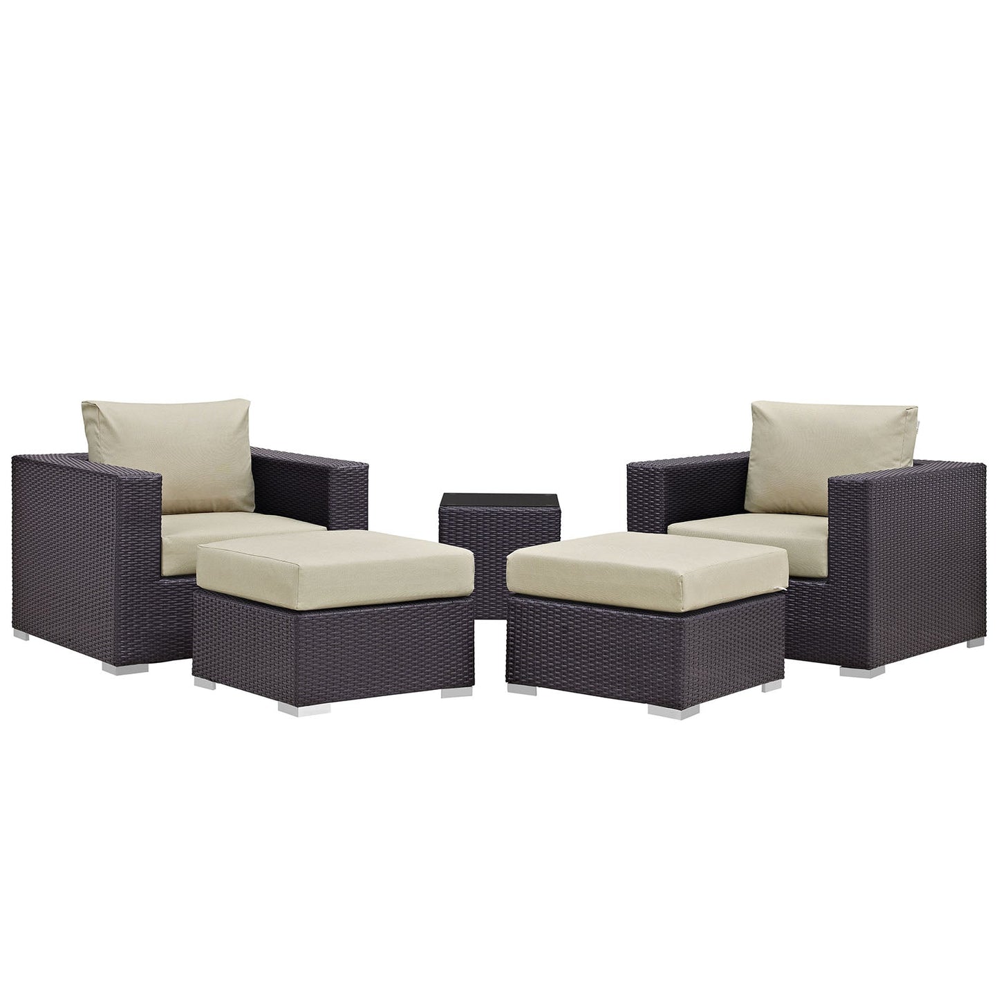 Modway Convene 5 Piece Outdoor Patio Sectional Set - EEI-1809 | Outdoor Sofas, Loveseats & Sectionals | 