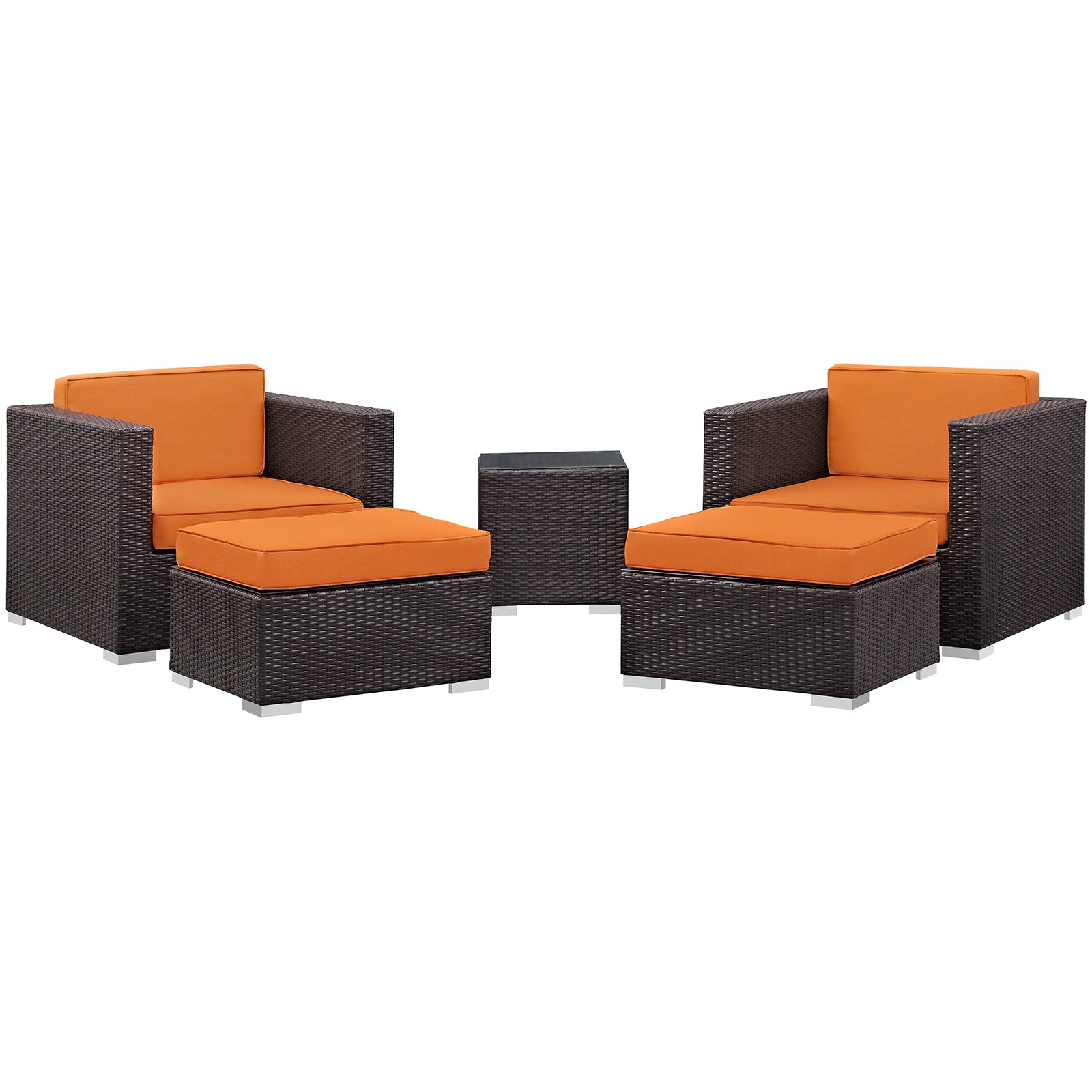 Modway Convene 5 Piece Outdoor Patio Sectional Set - EEI-1809 | Outdoor Sofas, Loveseats & Sectionals | 