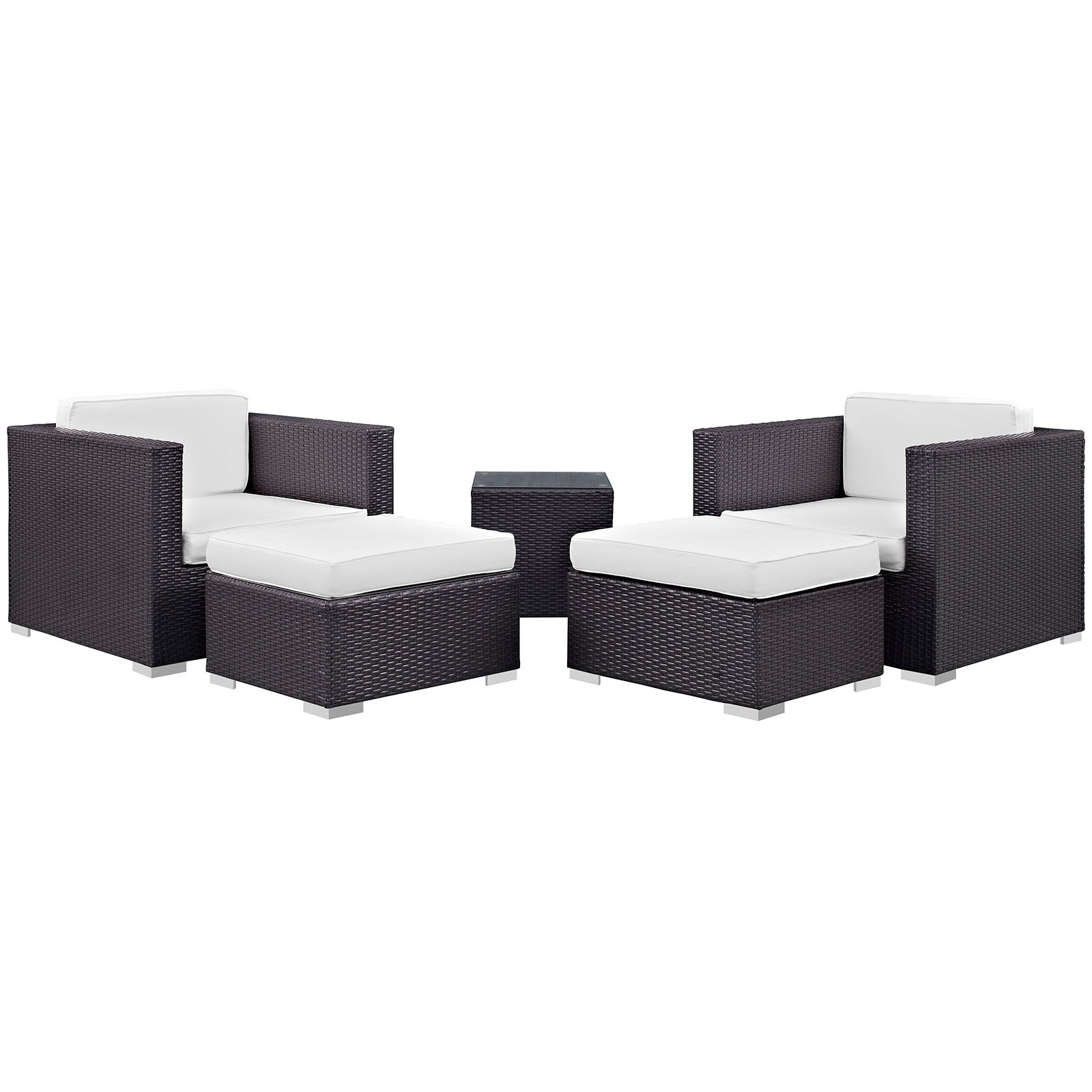 Modway Convene 5 Piece Outdoor Patio Sectional Set - EEI-1809 | Outdoor Sofas, Loveseats & Sectionals | 