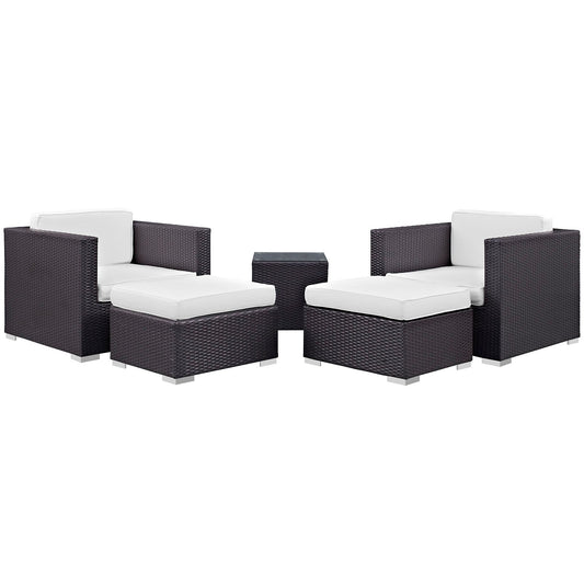 Modway Convene 5 Piece Outdoor Patio Sectional Set - EEI-1809 | Outdoor Sofas, Loveseats & Sectionals | 