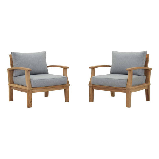 Modway Marina 2 Piece Outdoor Patio Teak Set | Outdoor Sofas, Loveseats & Sectionals | Modishstore