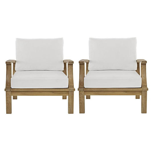 Modway Marina 2 Piece Outdoor Patio Teak Set | Outdoor Sofas, Loveseats & Sectionals | Modishstore-3