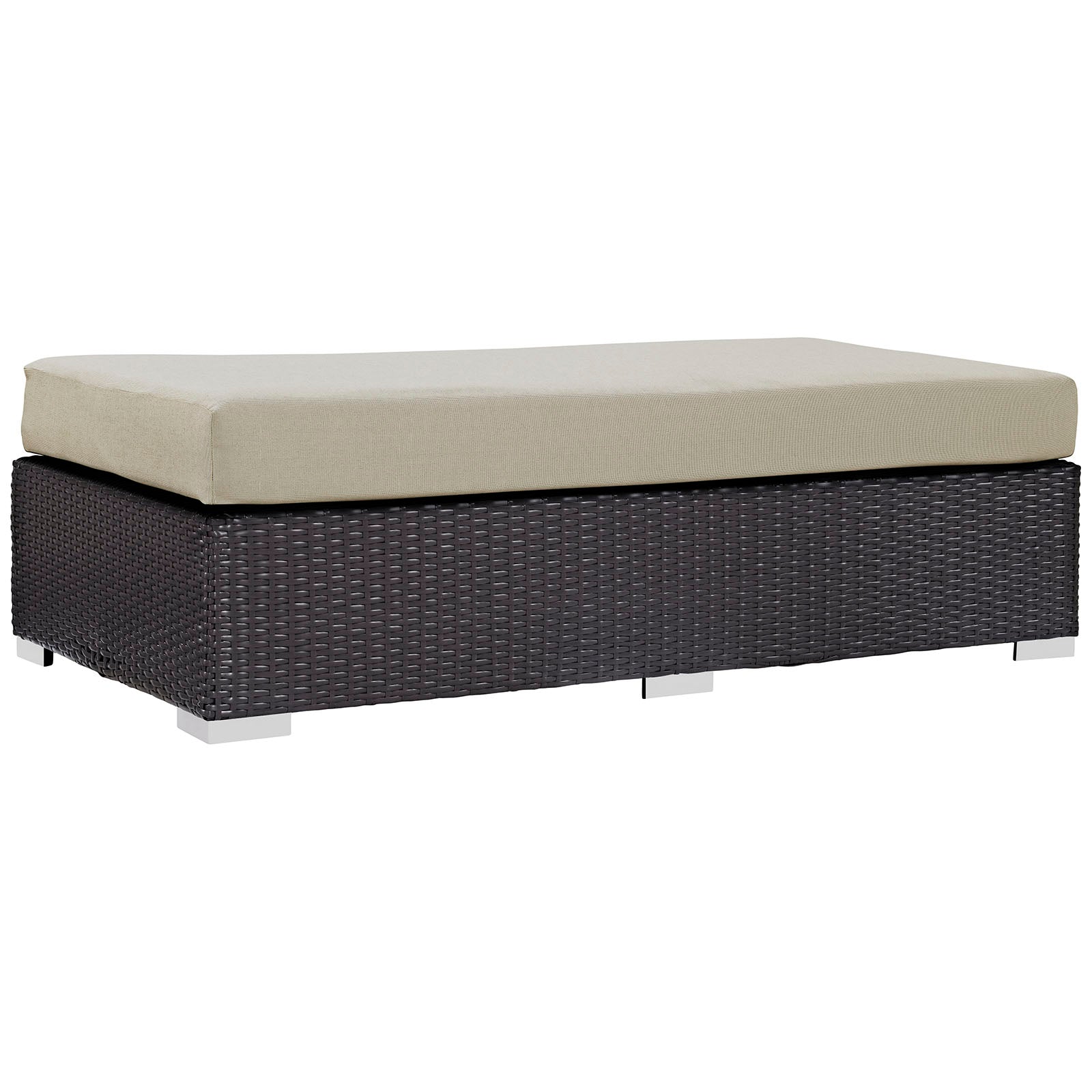 Modway Convene Outdoor Patio Fabric Rectangle Ottoman | Outdoor Ottoman | 
