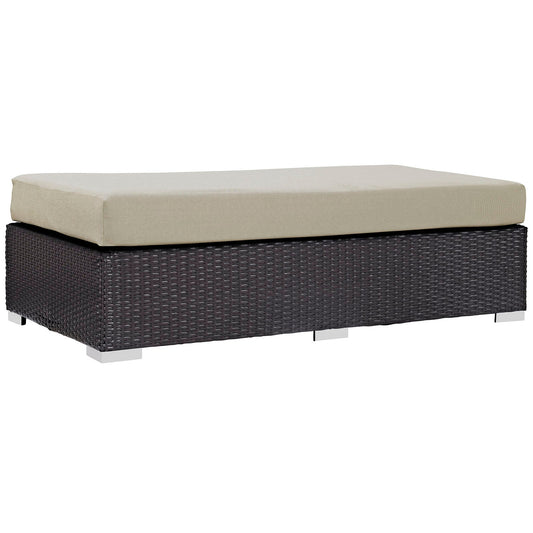 Modway Convene Outdoor Patio Fabric Rectangle Ottoman | Outdoor Ottoman | 