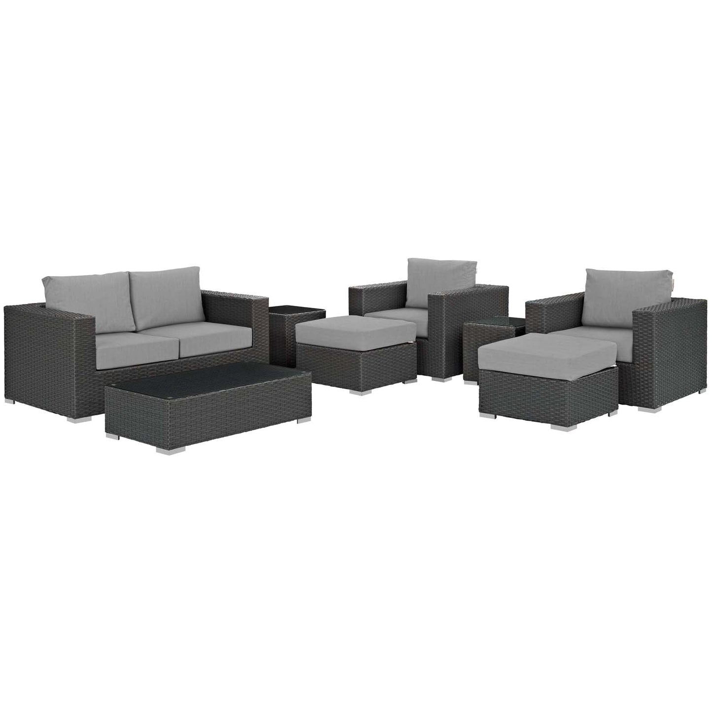 Modway Sojourn 8 Piece Outdoor Patio Sectional Set | Outdoor Sofas, Loveseats & Sectionals | Modishstore-25