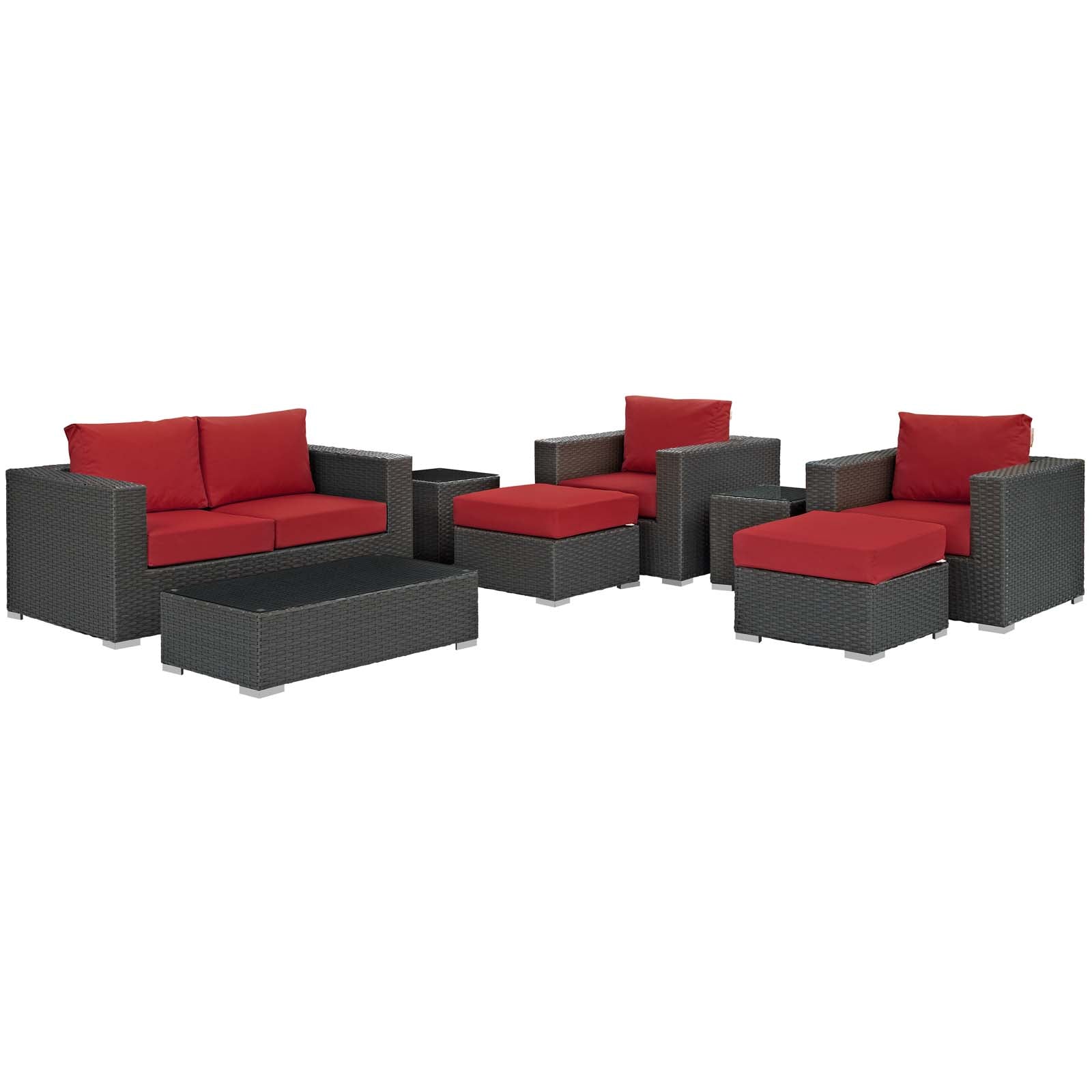 Modway Sojourn 8 Piece Outdoor Patio Sectional Set | Outdoor Sofas, Loveseats & Sectionals | Modishstore-29