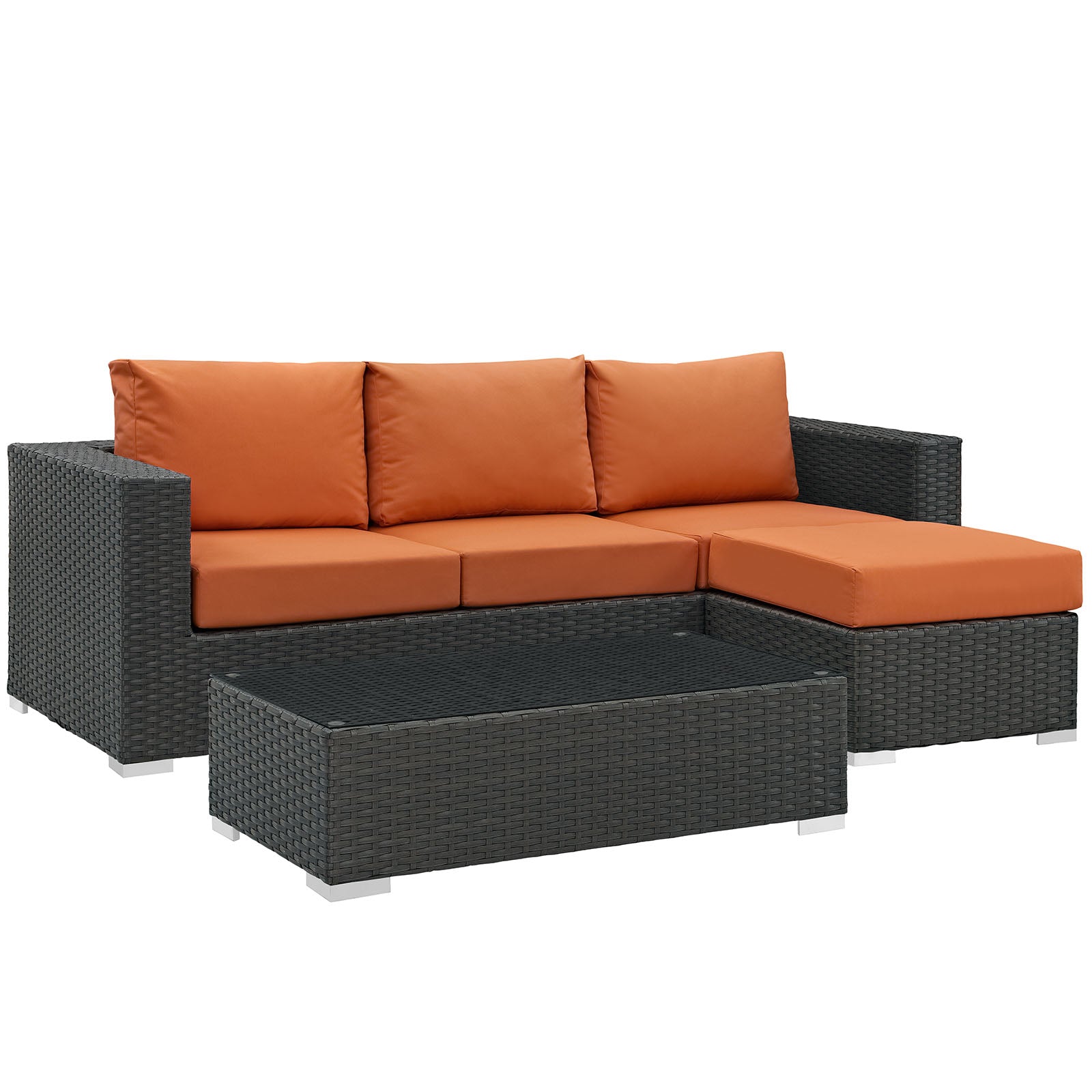Modway Sojourn 3 Piece Outdoor Patio Sunbrella Sectional Set - EEI-1889 | Outdoor Sofas, Loveseats & Sectionals | Modishstore-23