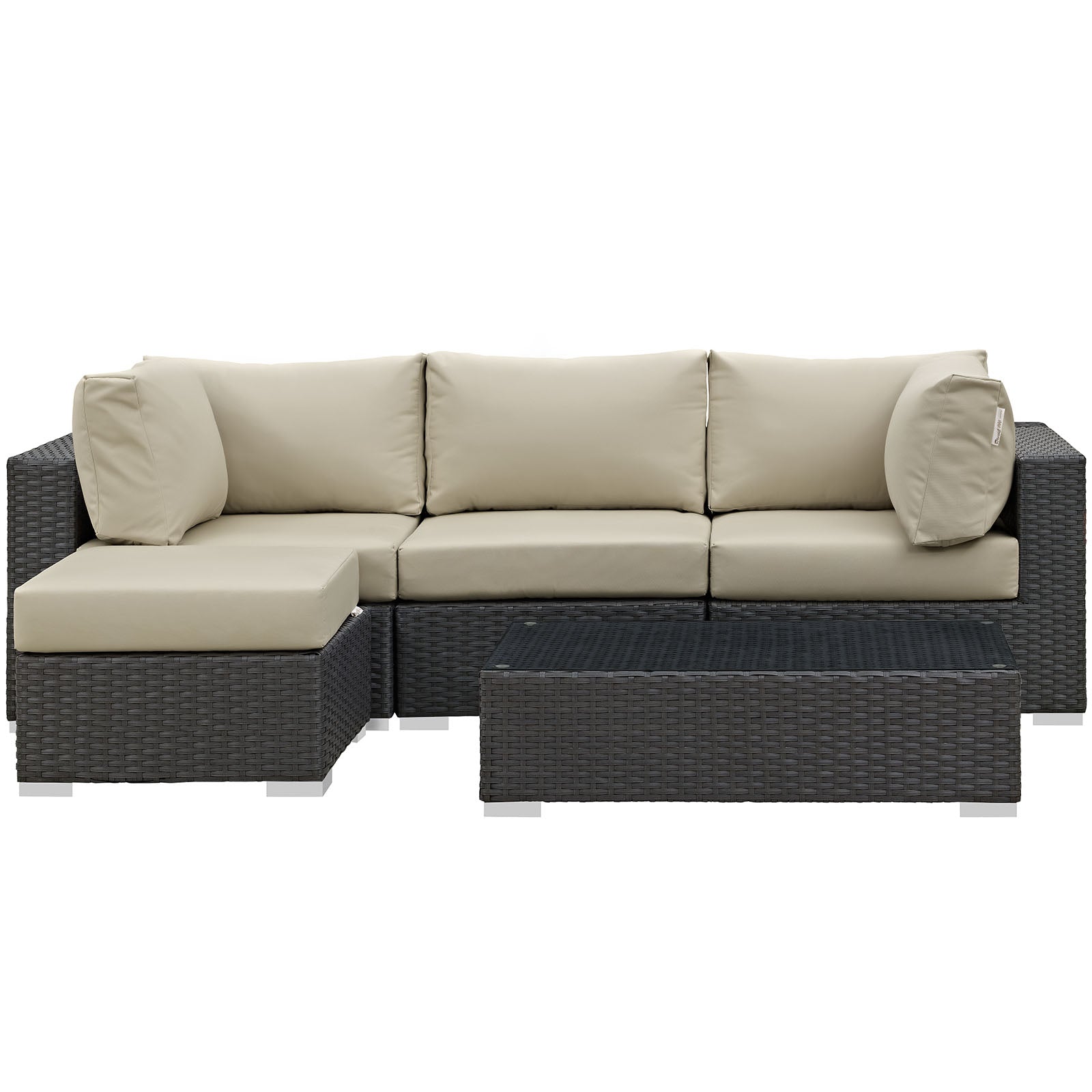 Modway Sojourn 5 Piece Outdoor Patio Sunbrella Sectional Set - EEI-1890 | Outdoor Sofas, Loveseats & Sectionals | Modishstore-25