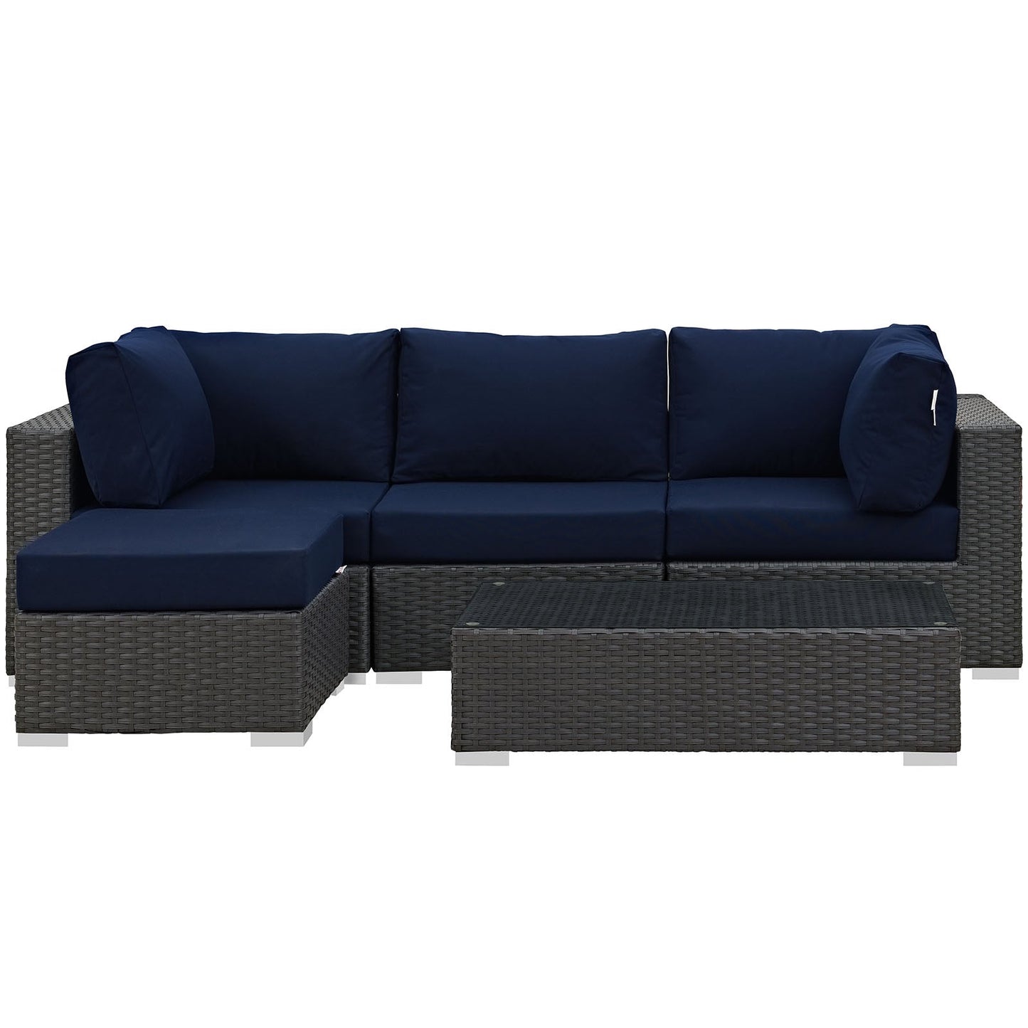 Modway Sojourn 5 Piece Outdoor Patio Sunbrella Sectional Set - EEI-1890 | Outdoor Sofas, Loveseats & Sectionals | Modishstore-23