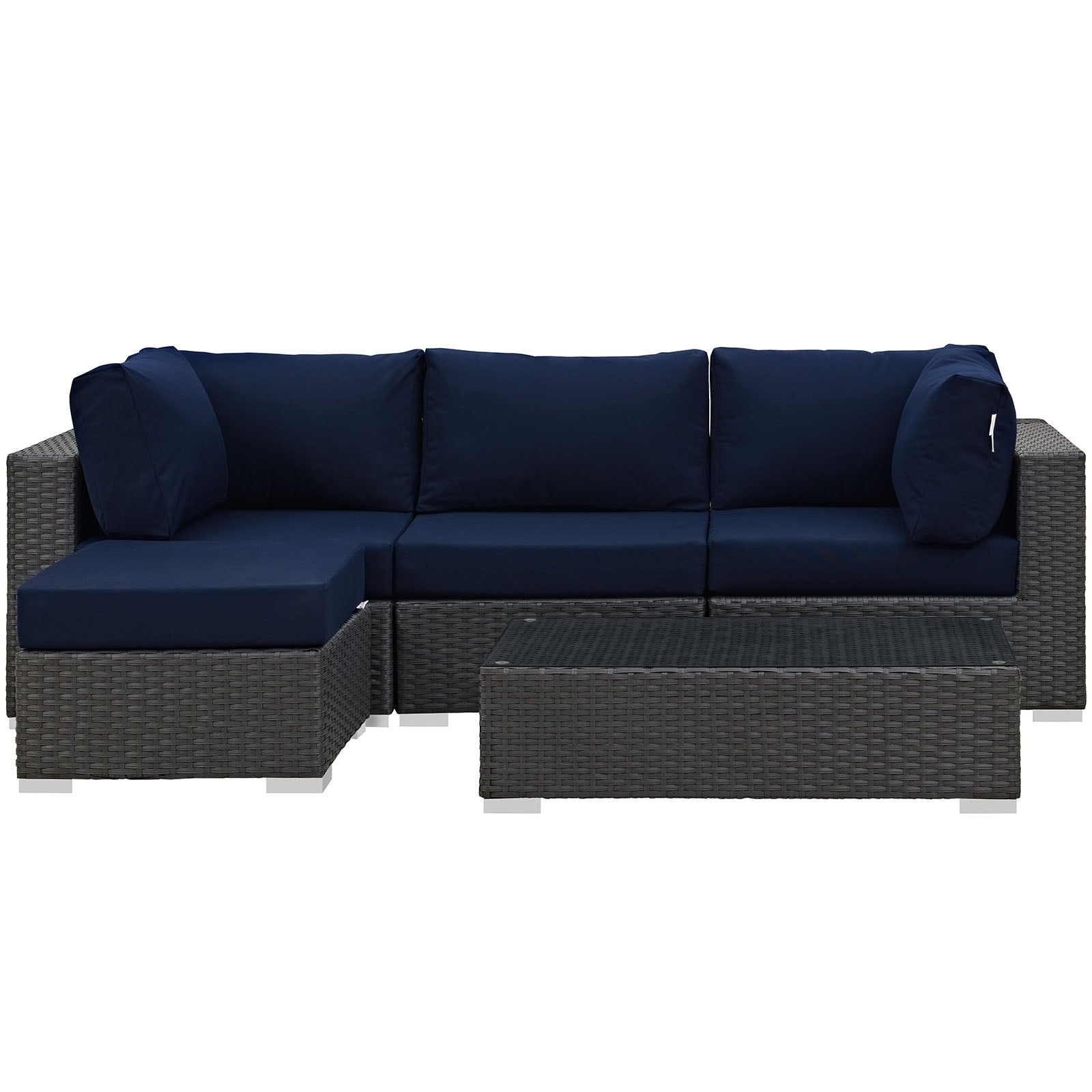 Modway Sojourn 5 Piece Outdoor Patio Sunbrella Sectional Set - EEI-1890 | Outdoor Sofas, Loveseats & Sectionals | Modishstore-23
