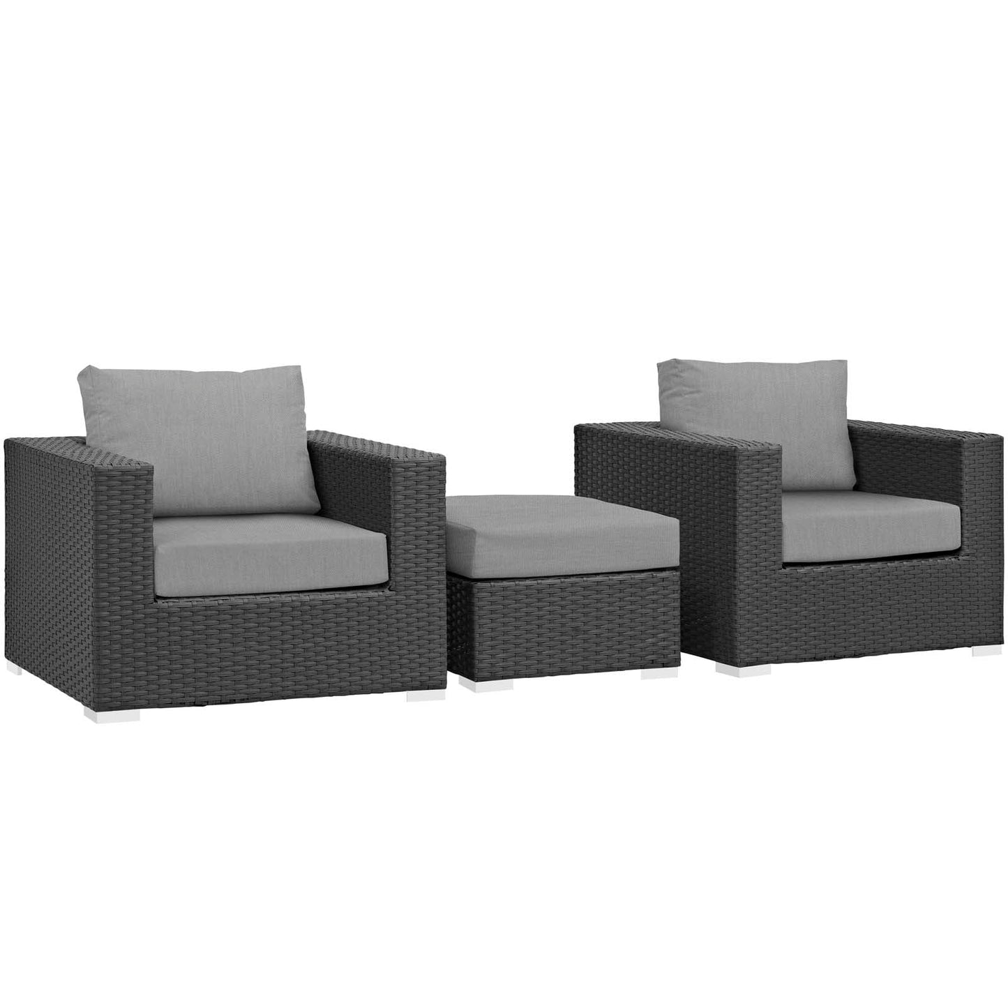 Modway Sojourn 3 Piece Outdoor Patio Sunbrella Sectional Set - EEI-1891 | Outdoor Sofas, Loveseats & Sectionals | Modishstore-19