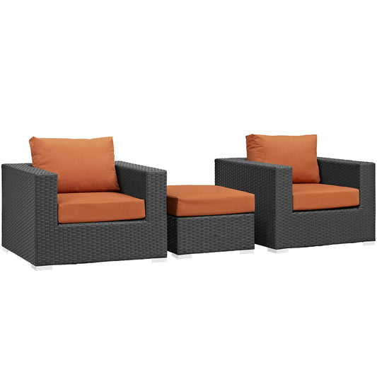 Modway Sojourn 3 Piece Outdoor Patio Sunbrella Sectional Set - EEI-1891 | Outdoor Sofas, Loveseats & Sectionals | Modishstore-20