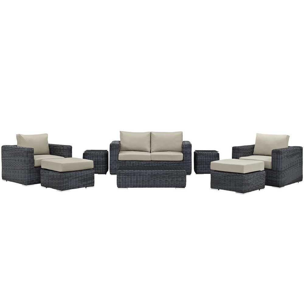 Modway Summon 8 Piece Outdoor Patio Sectional Set | Outdoor Sofas, Loveseats & Sectionals | Modishstore