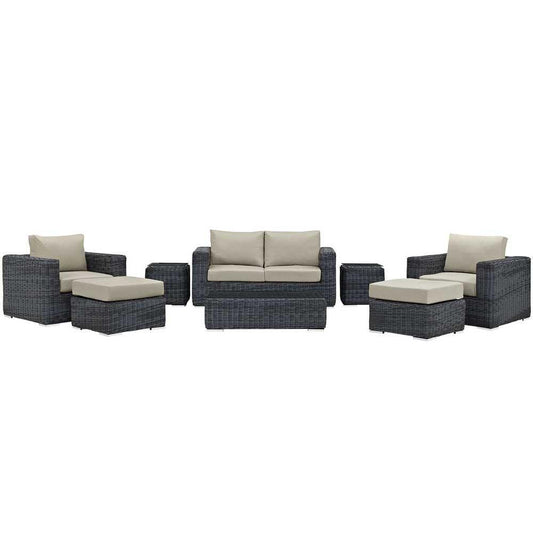Modway Summon 8 Piece Outdoor Patio Sectional Set | Outdoor Sofas, Loveseats & Sectionals | Modishstore
