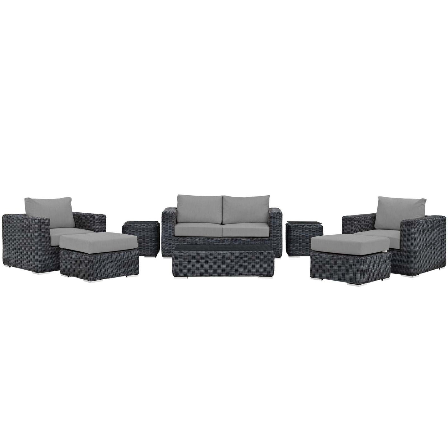 Modway Summon 8 Piece Outdoor Patio Sectional Set | Outdoor Sofas, Loveseats & Sectionals | Modishstore-3