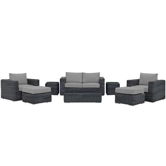 Modway Summon 8 Piece Outdoor Patio Sectional Set | Outdoor Sofas, Loveseats & Sectionals | Modishstore-3