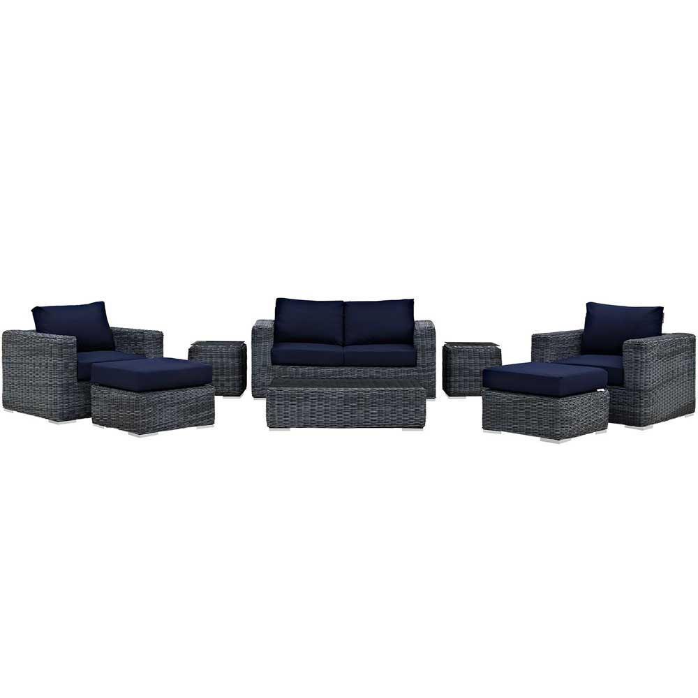 Modway Summon 8 Piece Outdoor Patio Sectional Set | Outdoor Sofas, Loveseats & Sectionals | Modishstore-2