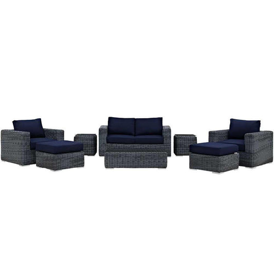 Modway Summon 8 Piece Outdoor Patio Sectional Set | Outdoor Sofas, Loveseats & Sectionals | Modishstore-2