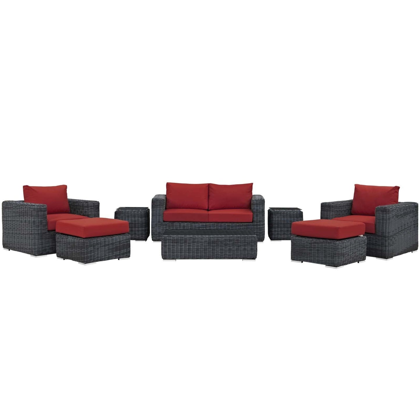 Modway Summon 8 Piece Outdoor Patio Sectional Set | Outdoor Sofas, Loveseats & Sectionals | Modishstore-4