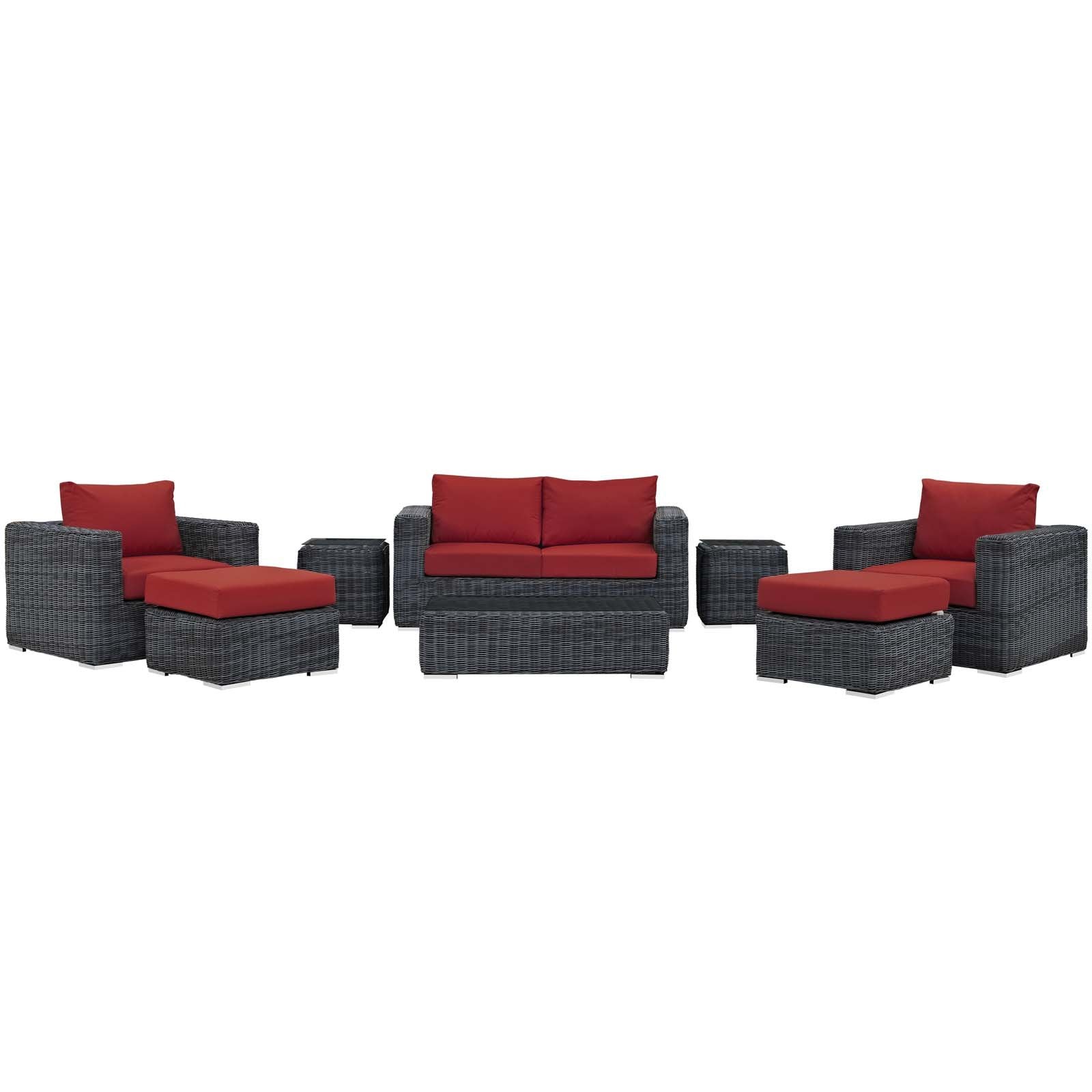 Modway Summon 8 Piece Outdoor Patio Sectional Set | Outdoor Sofas, Loveseats & Sectionals | Modishstore-4