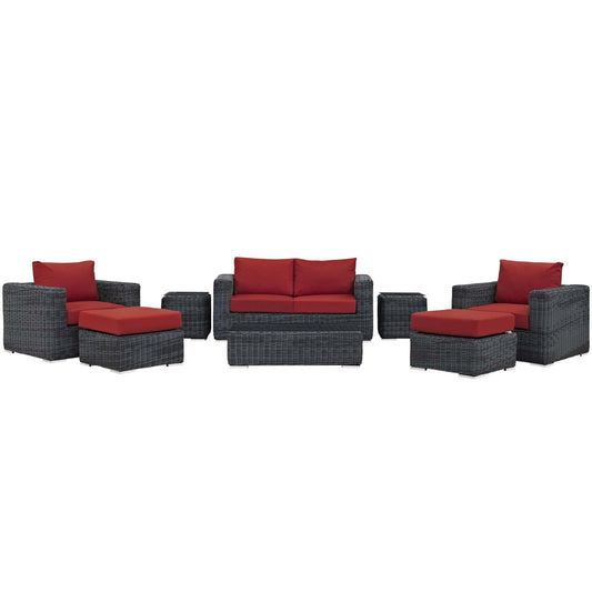 Modway Summon 8 Piece Outdoor Patio Sectional Set | Outdoor Sofas, Loveseats & Sectionals | Modishstore-4