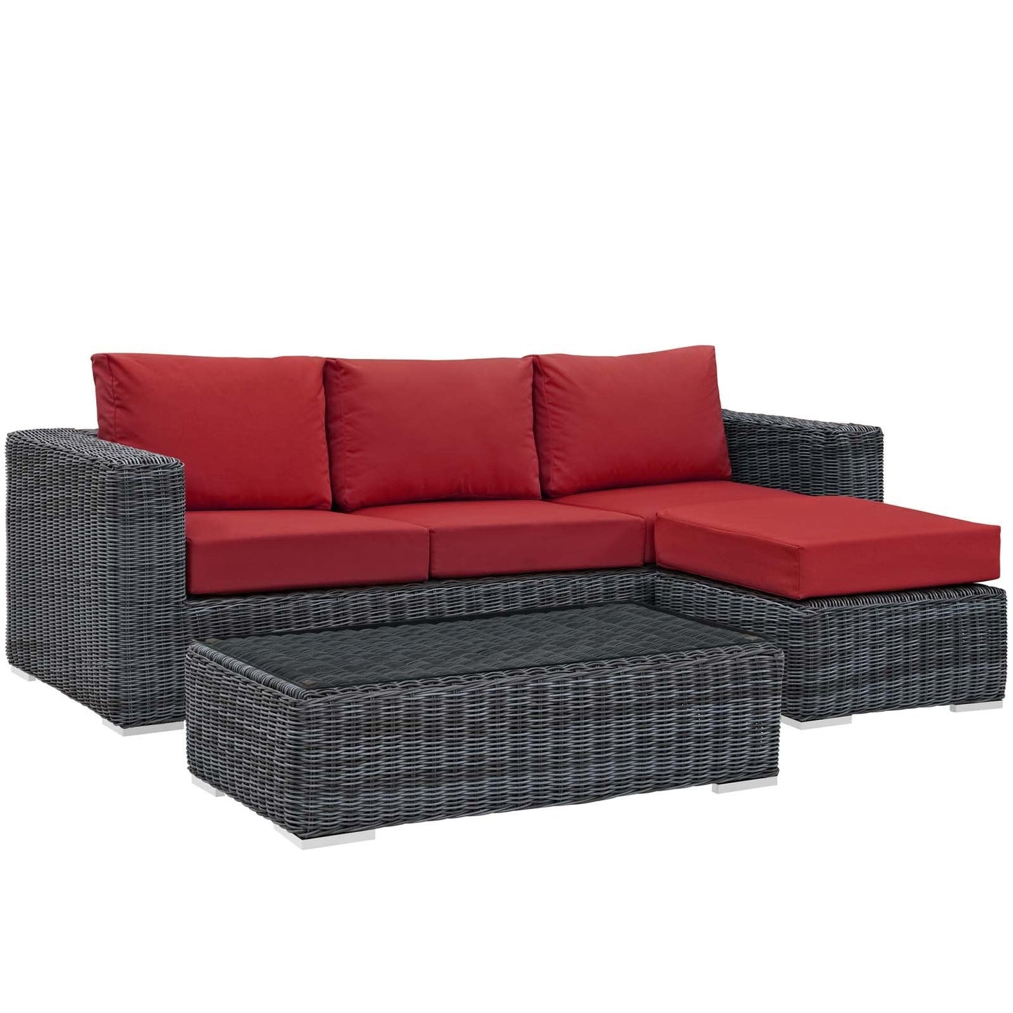 Modway Summon 3 Piece Outdoor Patio Sunbrella Sectional Set - EEI-1903 | Outdoor Sofas, Loveseats & Sectionals | Modishstore-4