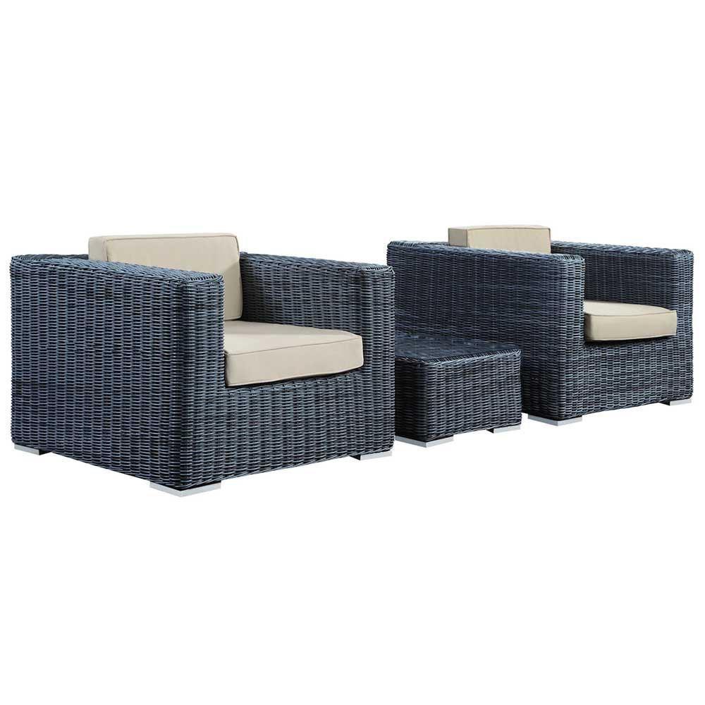 Modway Summon 3 Piece Outdoor Patio Sunbrella Sectional Set - EEI-1905 | Outdoor Sofas, Loveseats & Sectionals | Modishstore-2