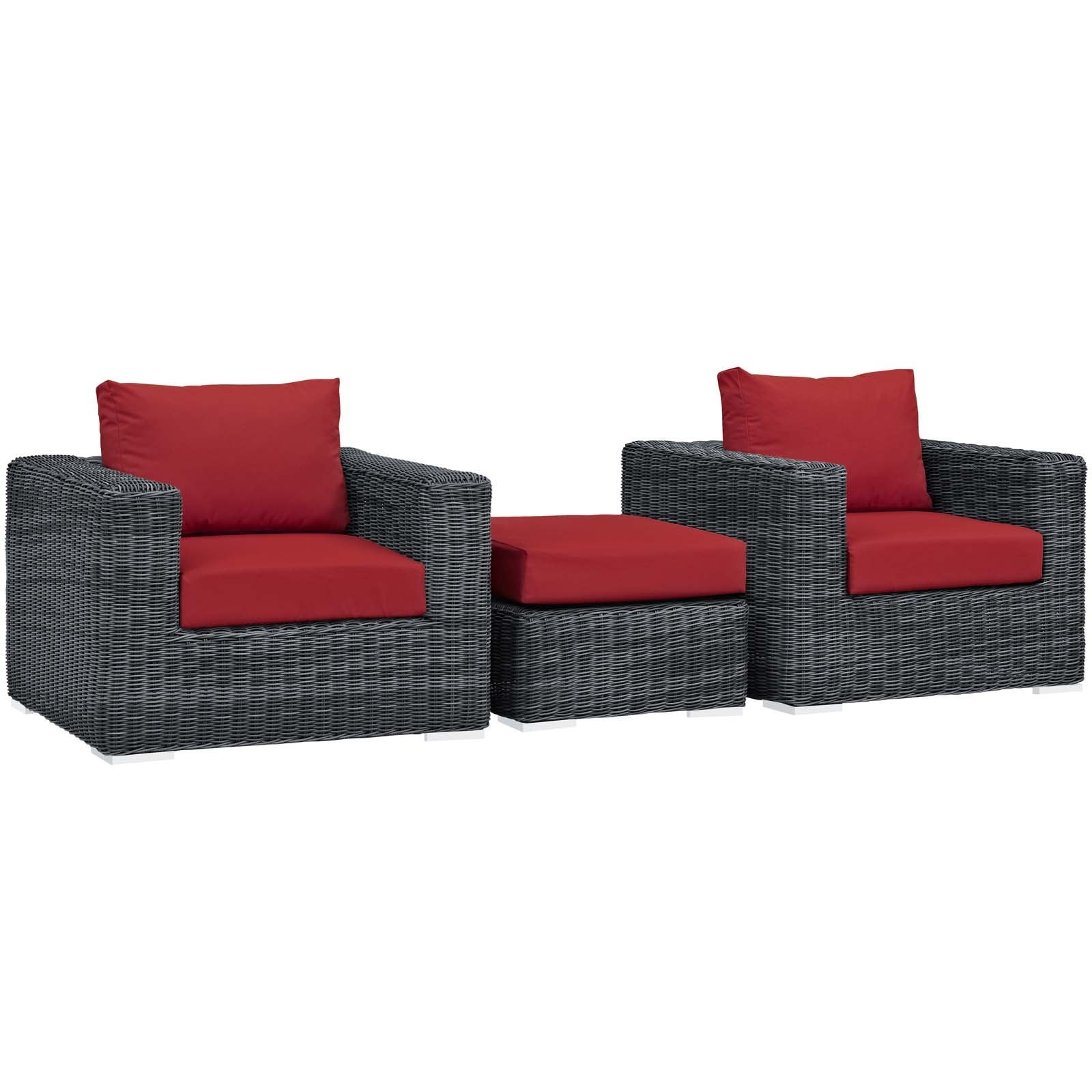 Modway Summon 3 Piece Outdoor Patio Sunbrella Sectional Set - EEI-1905 | Outdoor Sofas, Loveseats & Sectionals | Modishstore-4