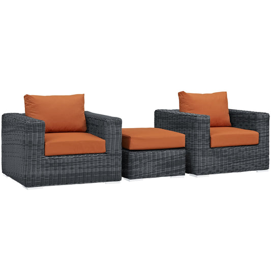 Modway Summon 3 Piece Outdoor Patio Sunbrella Sectional Set - EEI-1905 | Outdoor Sofas, Loveseats & Sectionals | Modishstore-5