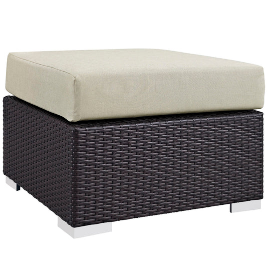 Modway Convene Outdoor Patio Fabric Square Ottoman | Outdoor Ottoman | 