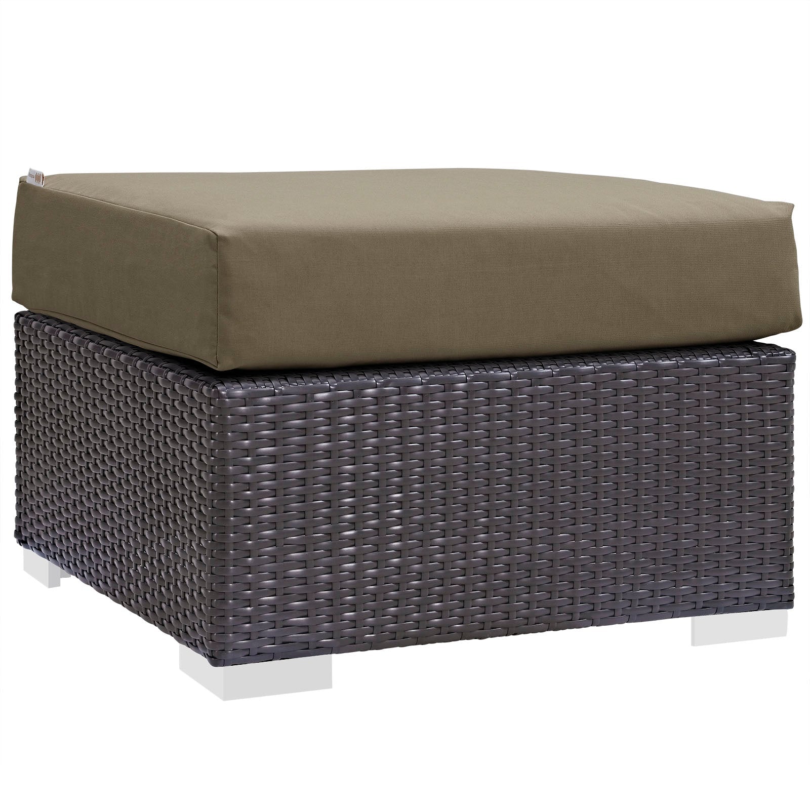 Modway Convene Outdoor Patio Fabric Square Ottoman | Outdoor Ottoman | 