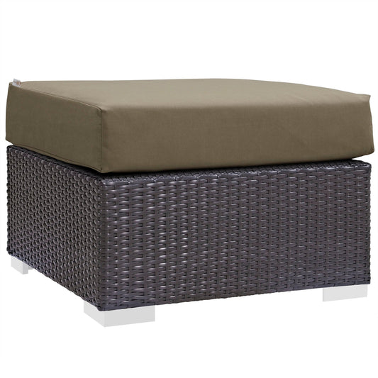 Modway Convene Outdoor Patio Fabric Square Ottoman | Outdoor Ottoman | 