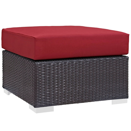 Modway Convene Outdoor Patio Fabric Square Ottoman | Outdoor Ottoman | 